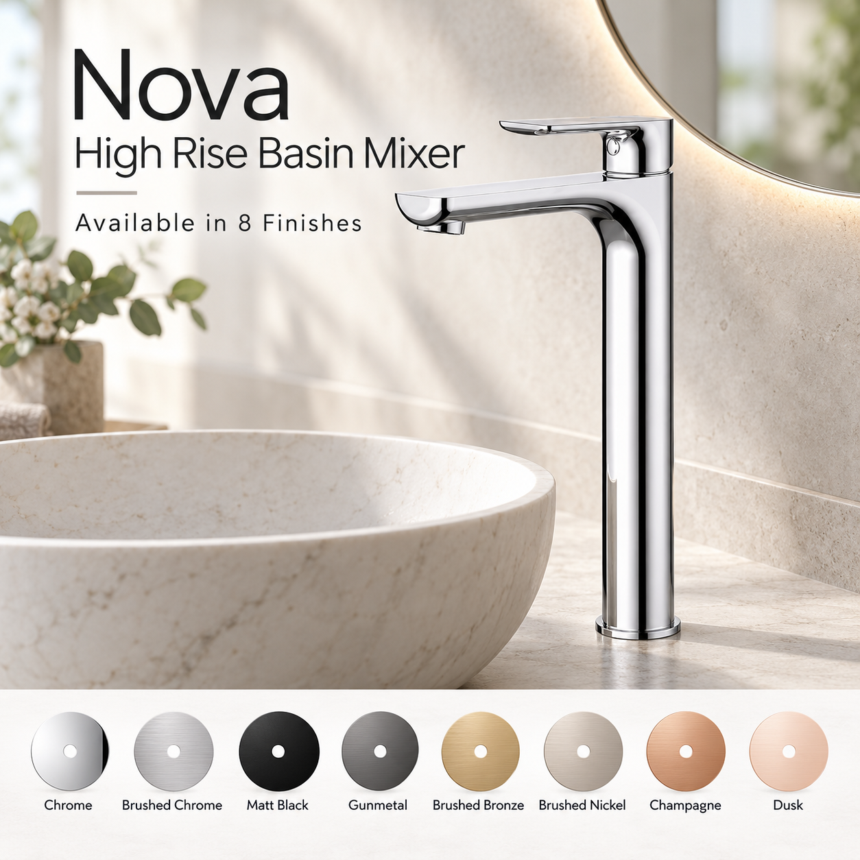 Basin Tab Mixer Nova High Rise NVA002