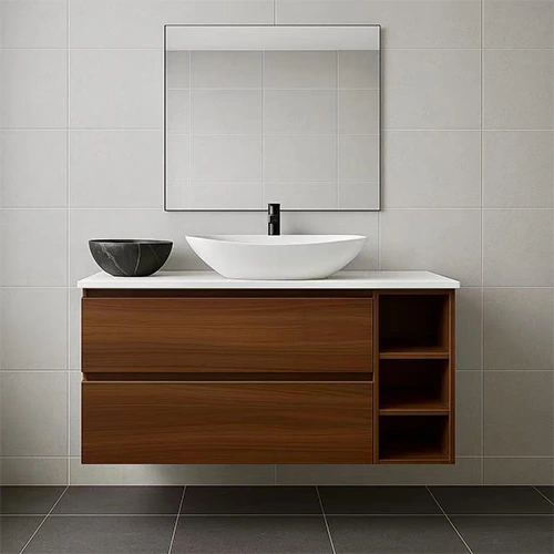 900mm Wall Hung Vanity with 2 Drawers and Open Shelves
