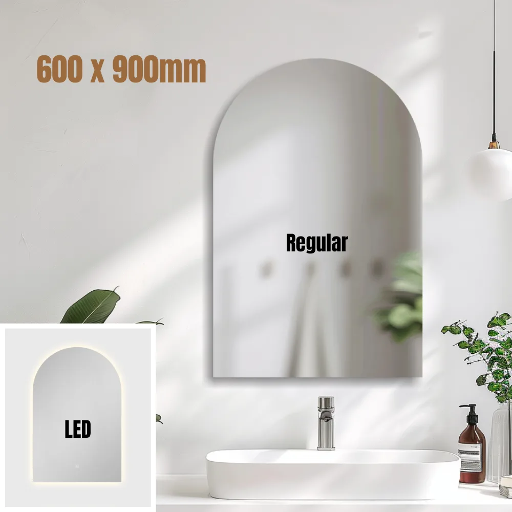 Arch Bathroom Mirror Frameless 600x900mm