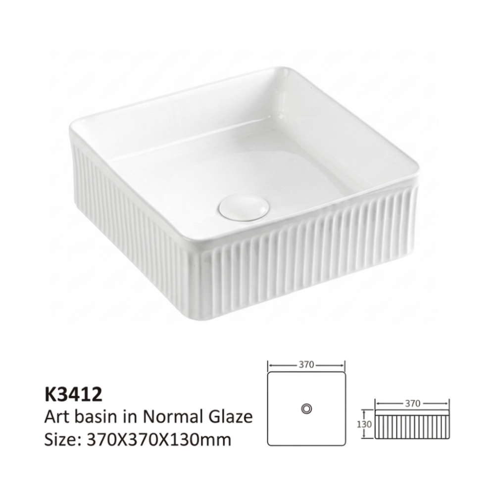 Above-Counter Basin Fluted Square