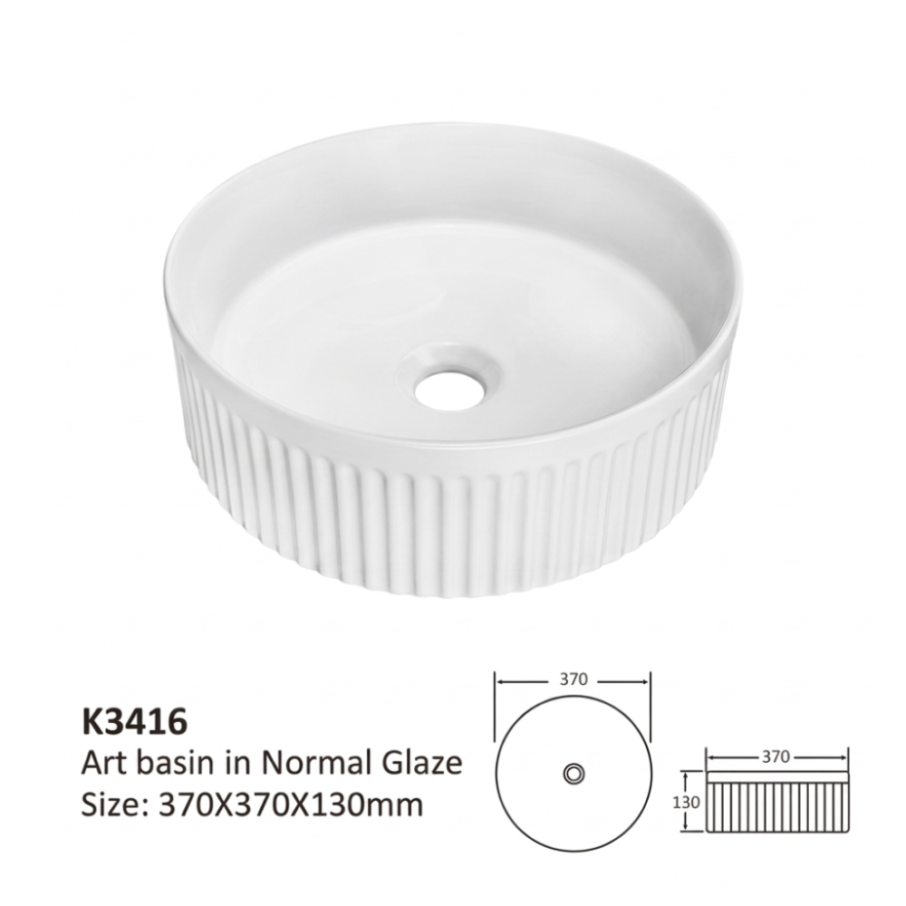 Above-Counter Basin Fluted Round