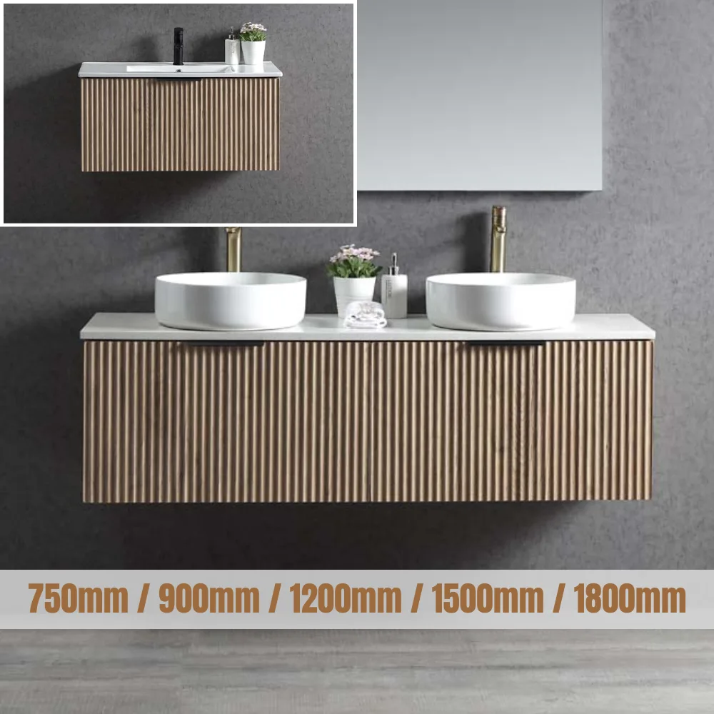 California Wall Hung Bathroom Vanity - Tasmania Oak
