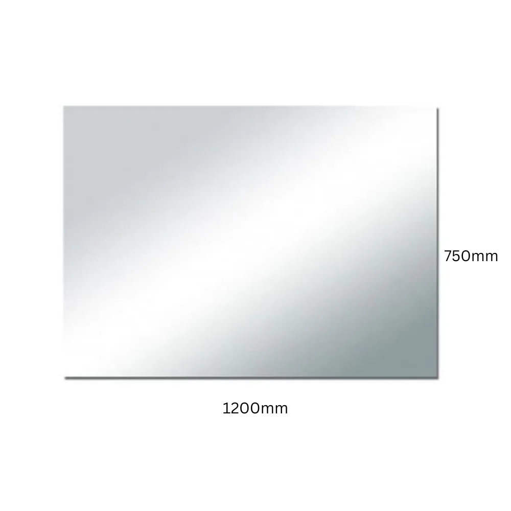 Horizontal Rectangular Bathroom Mirror Staight Edge Frameless 1200x750mm MSP1275