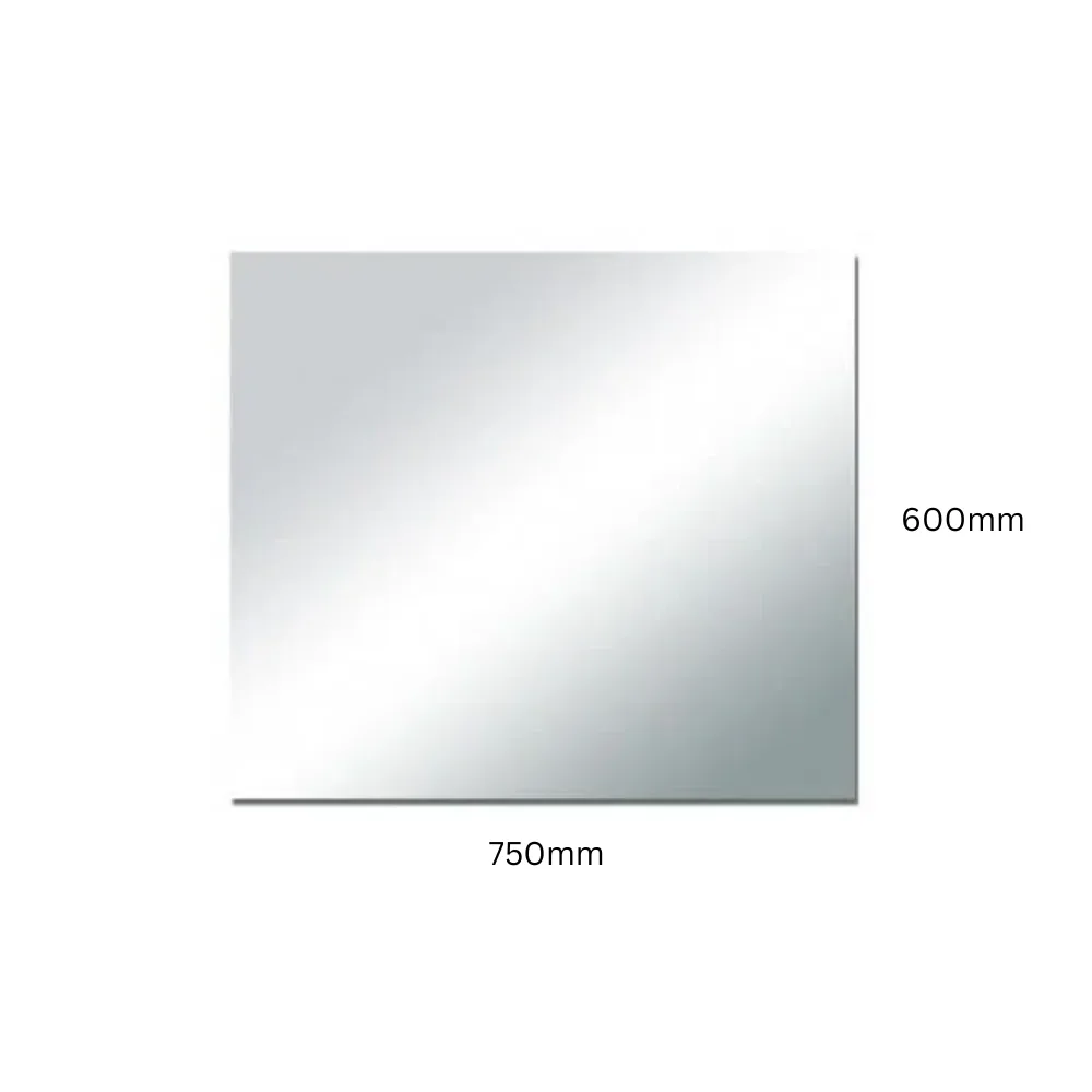 Horizontal Rectangular Bathroom Mirror Staight Edge Frameless 600x750mm MSP675