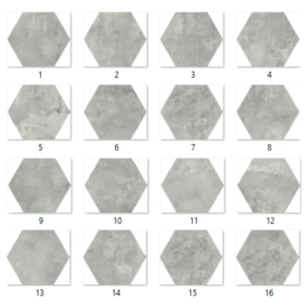 200x230mm PM26009 Hexagon Tile Concrete