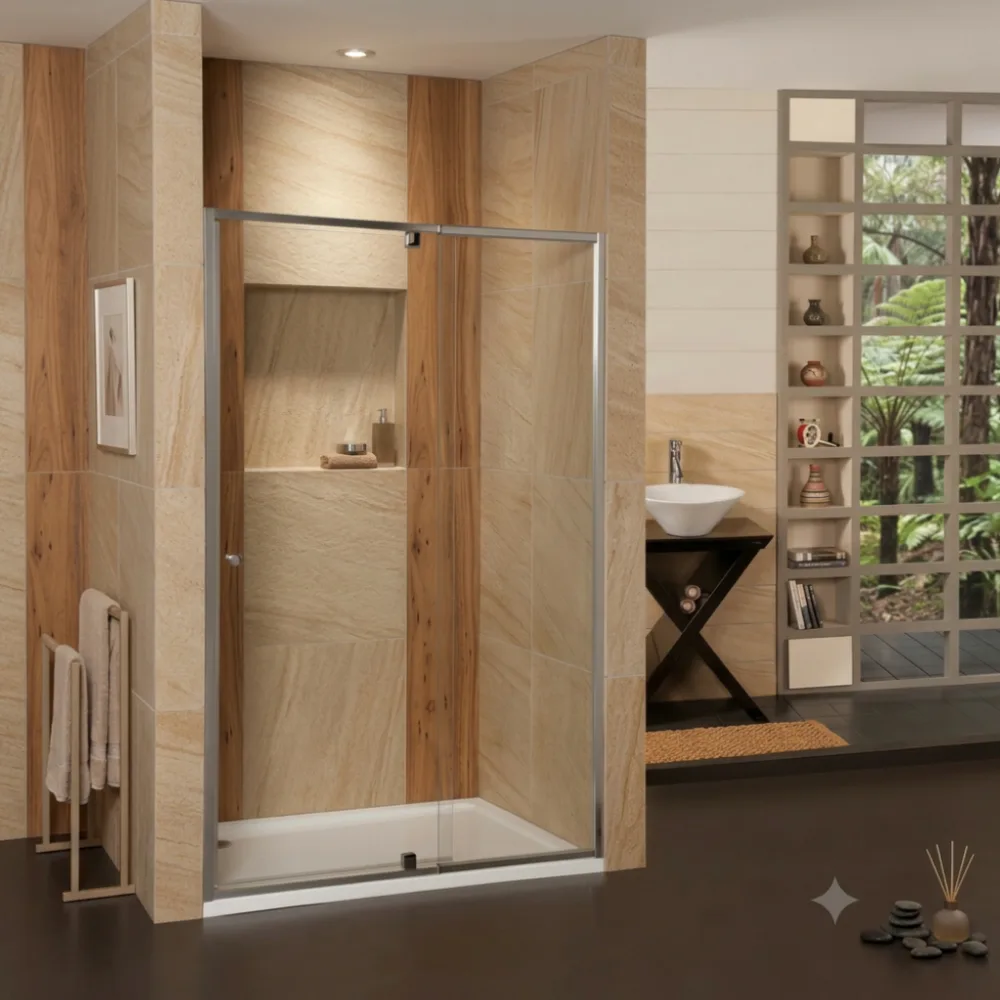 Shower Screen Glass Pivot Door Sliver Frame