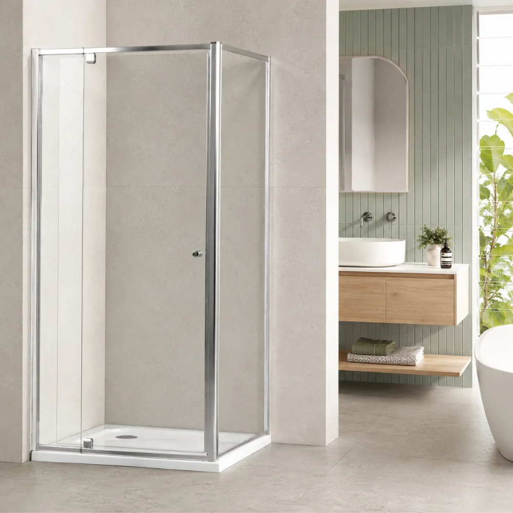 Shower Screen Glass Cabin Pivot Door Sliver Frame