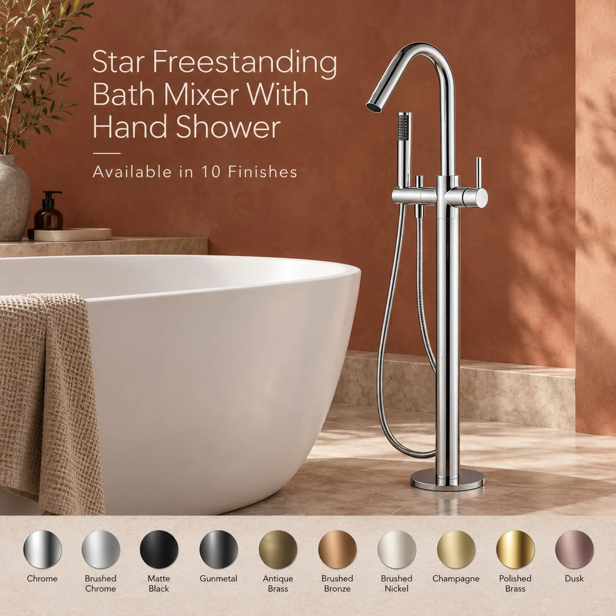 Star Freestanding Bath Mixer With Hand Shower STR012