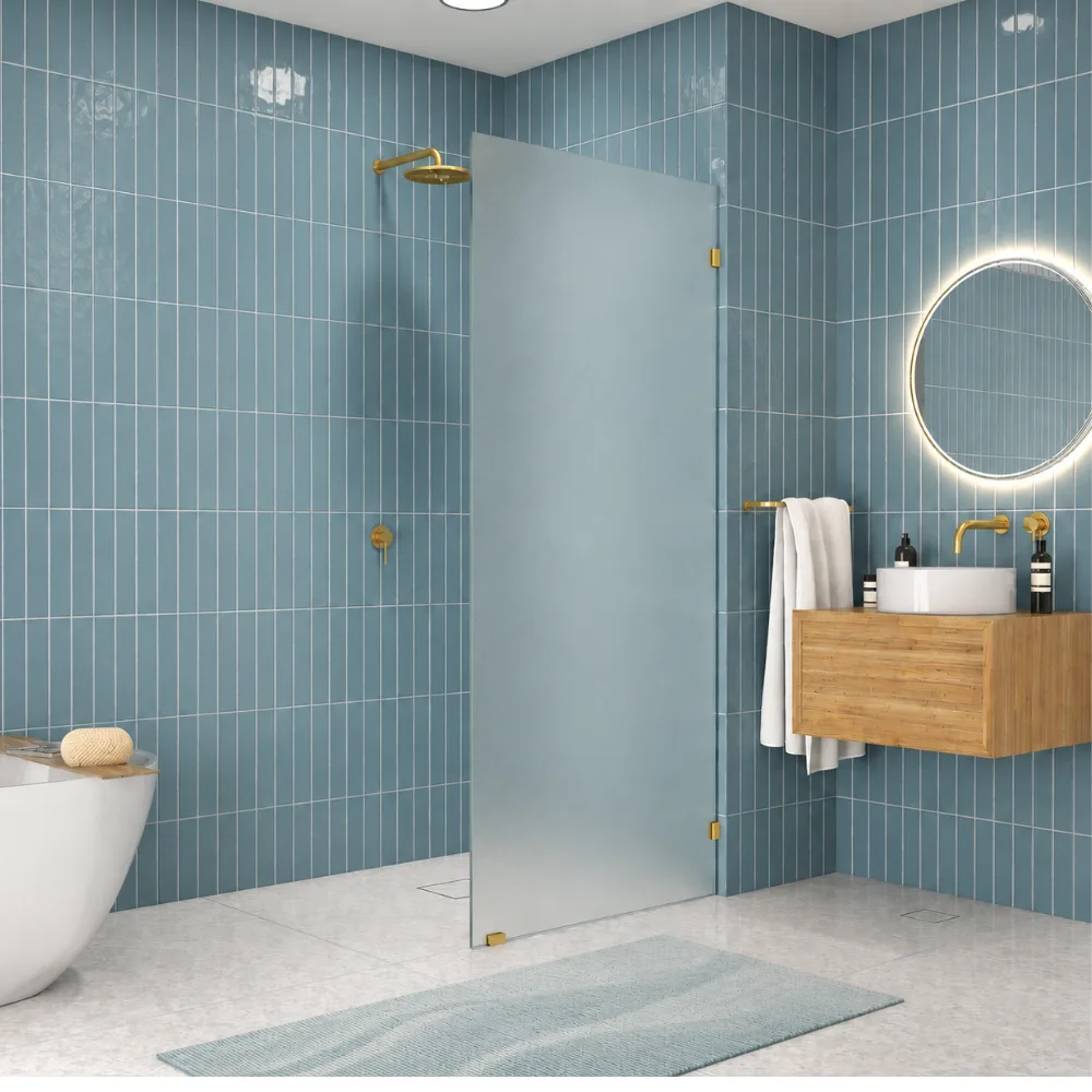 Walk-In Shower Screen Glass Panel Frameless Frosted