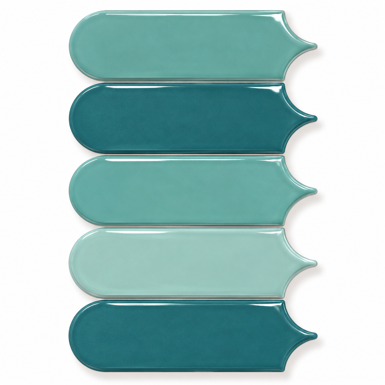 Teal Green Feather Mosaic Tiles SL8228